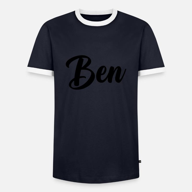 Ben - Männer Kontrast-T-Shirt - Navy/Weiß 