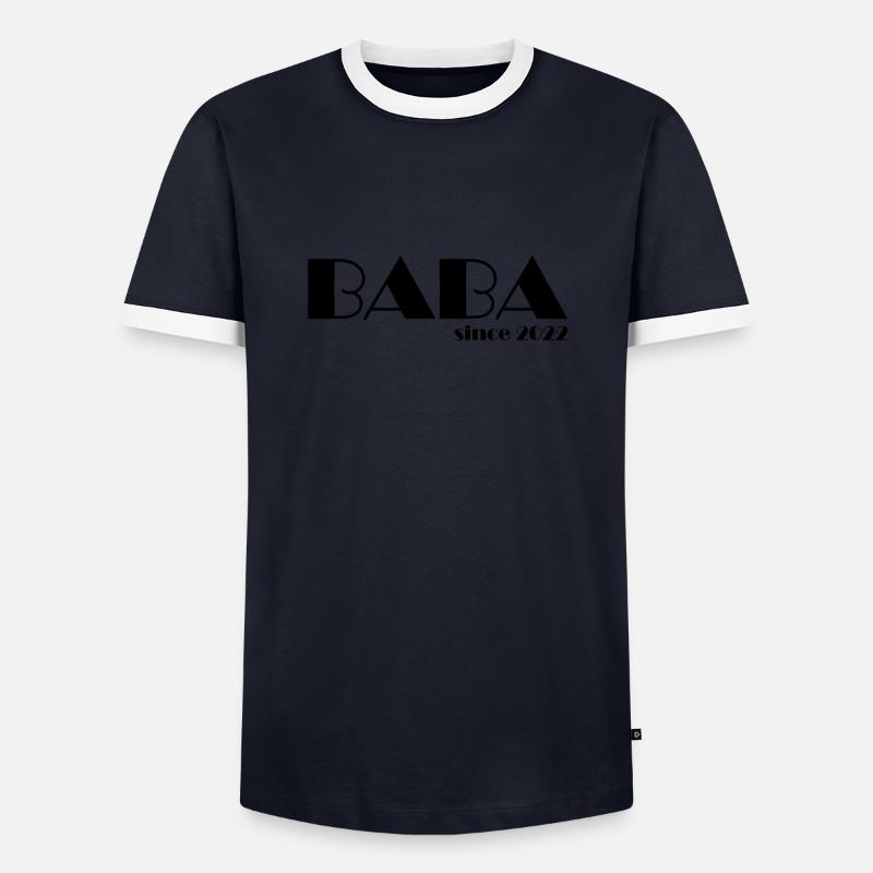 BABA since 2022 s - Männer Kontrast-T-Shirt - Navy/Weiß
