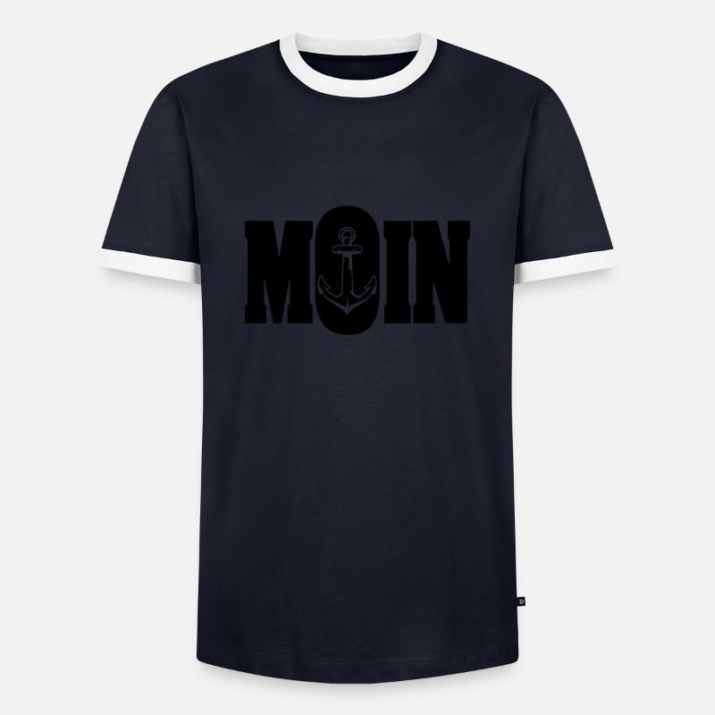 moin 3 - Männer Kontrast-T-Shirt - Navy/Weiß 