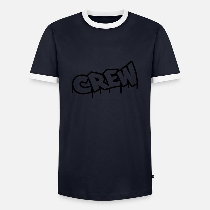 crew - Männer Kontrast-T-Shirt - Navy/Weiß 