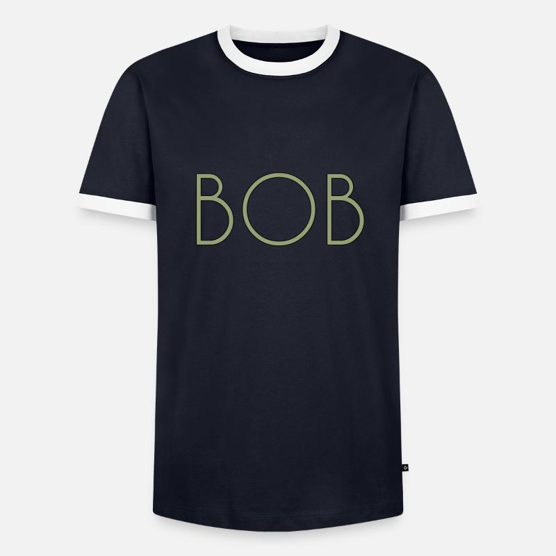Bob - Männer Kontrast-T-Shirt - Navy/Weiß 