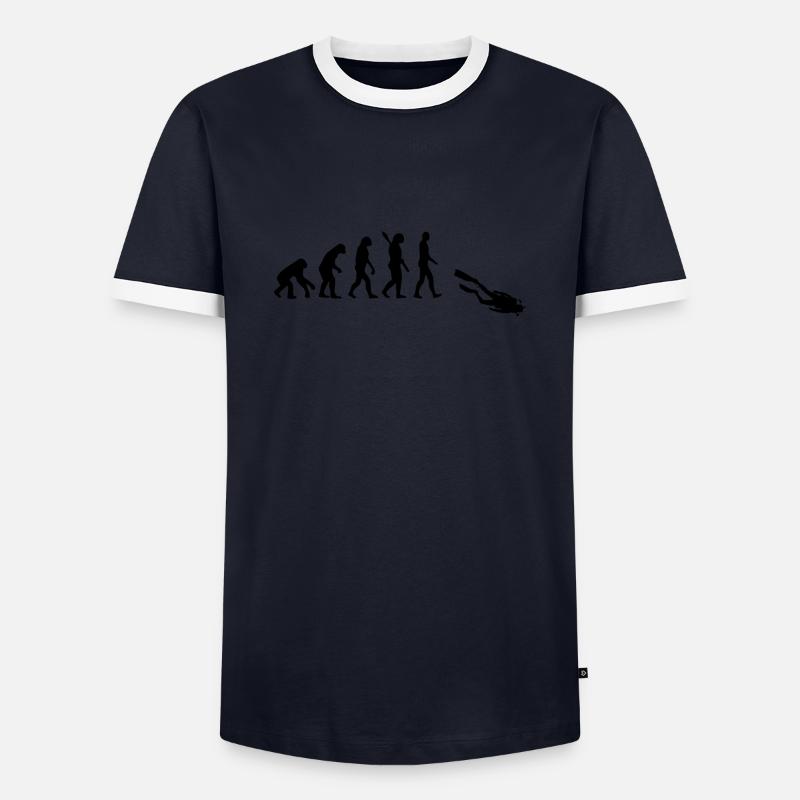 Diving Dive tauchen - Männer Kontrast-T-Shirt - Navy/Weiß 