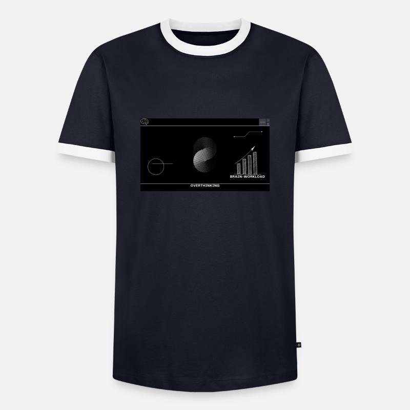 Brain Usage - Männer Kontrast-T-Shirt - Navy/Weiß 