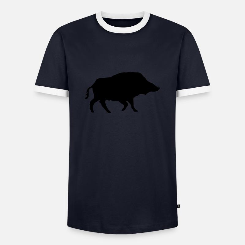 Boar - Men's Ringer Shirt - navy/white 