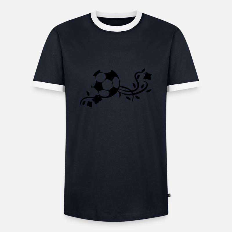 Fußball - Männer Kontrast-T-Shirt - Navy/Weiß