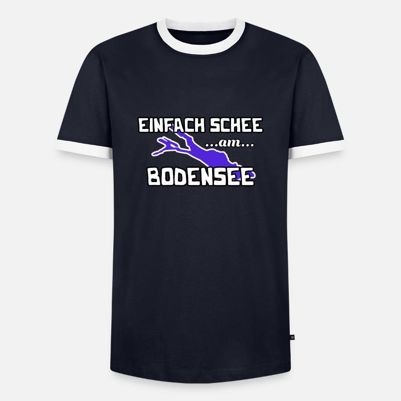 Bodensee - Männer Kontrast-T-Shirt - Navy/Weiß