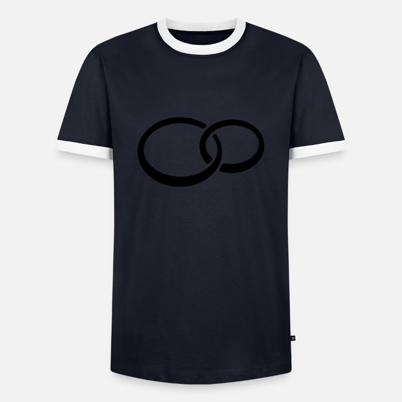Trauringe - Männer Kontrast-T-Shirt - Navy/Weiß