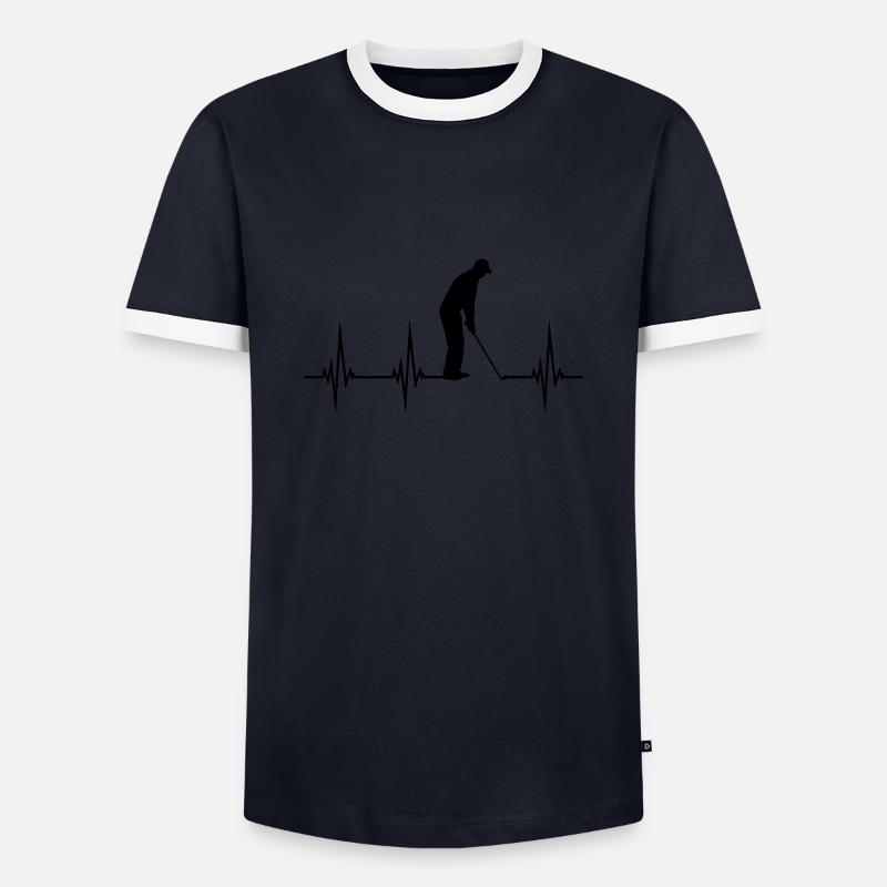 Pulse EKG golf - Men's Ringer Shirt - navy/white 