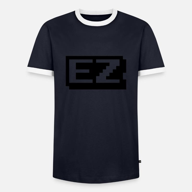 EZ Einfaches Spiel - Männer Kontrast-T-Shirt - Navy/Weiß 
