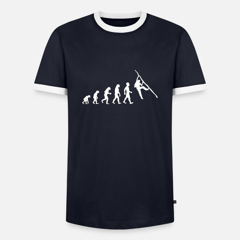 evolution climbing bouldern - Männer Kontrast-T-Shirt - Navy/Weiß