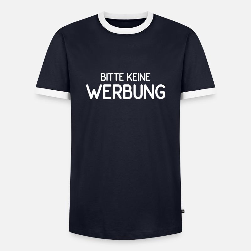 Bitte keine Werbung - Männer Kontrast-T-Shirt - Navy/Weiß 