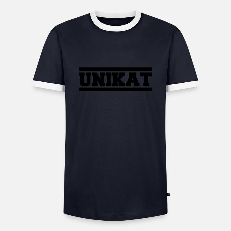 Unique - Men's Ringer Shirt - navy/white 