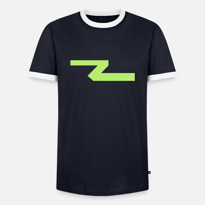 strich - Männer Kontrast-T-Shirt - Navy/Weiß