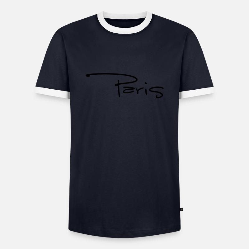 paris1 - Männer Kontrast-T-Shirt - Navy/Weiß 