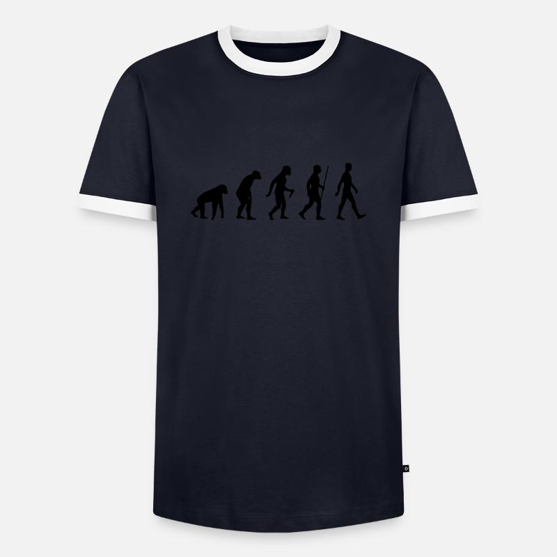 evolution - Men's Ringer Shirt - navy/white 