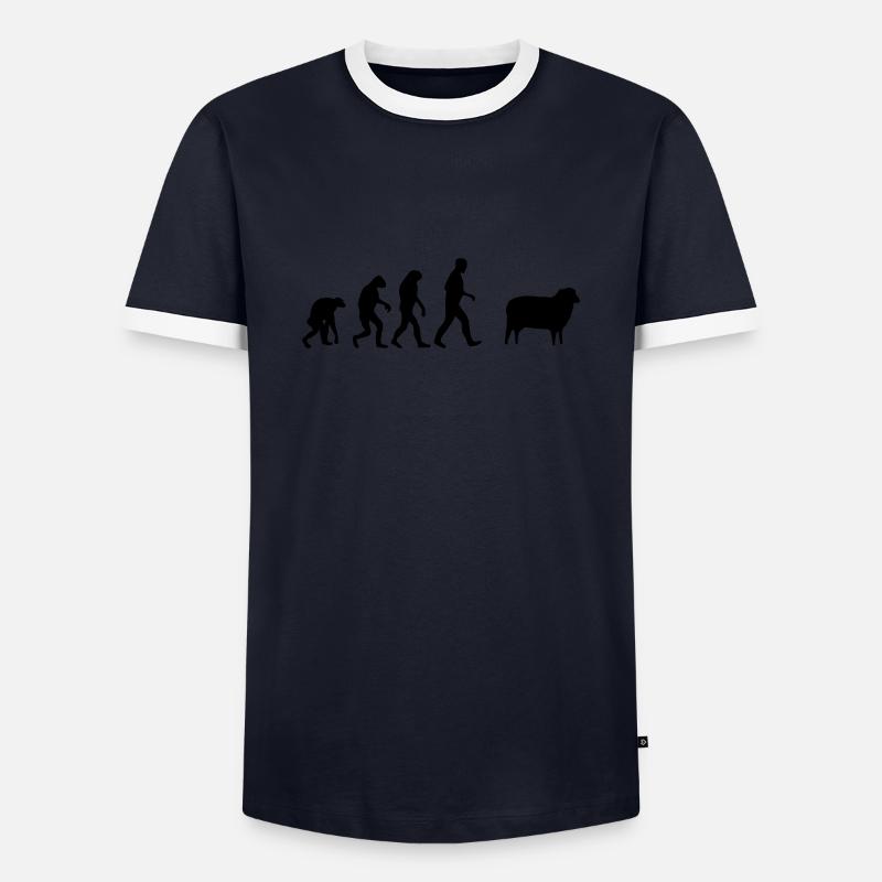 mouton evolution - T-shirt contrasté Homme - marine/blanc 