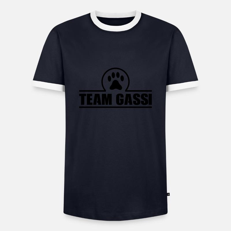 team gassi - Männer Kontrast-T-Shirt - Navy/Weiß 