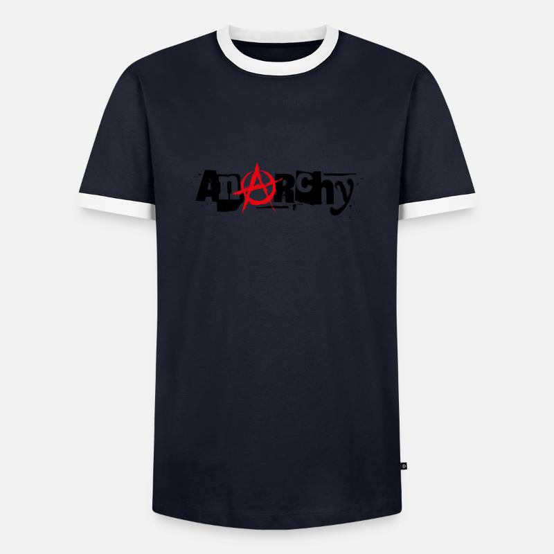 Anarchy - Men's Ringer Shirt - navy/white 