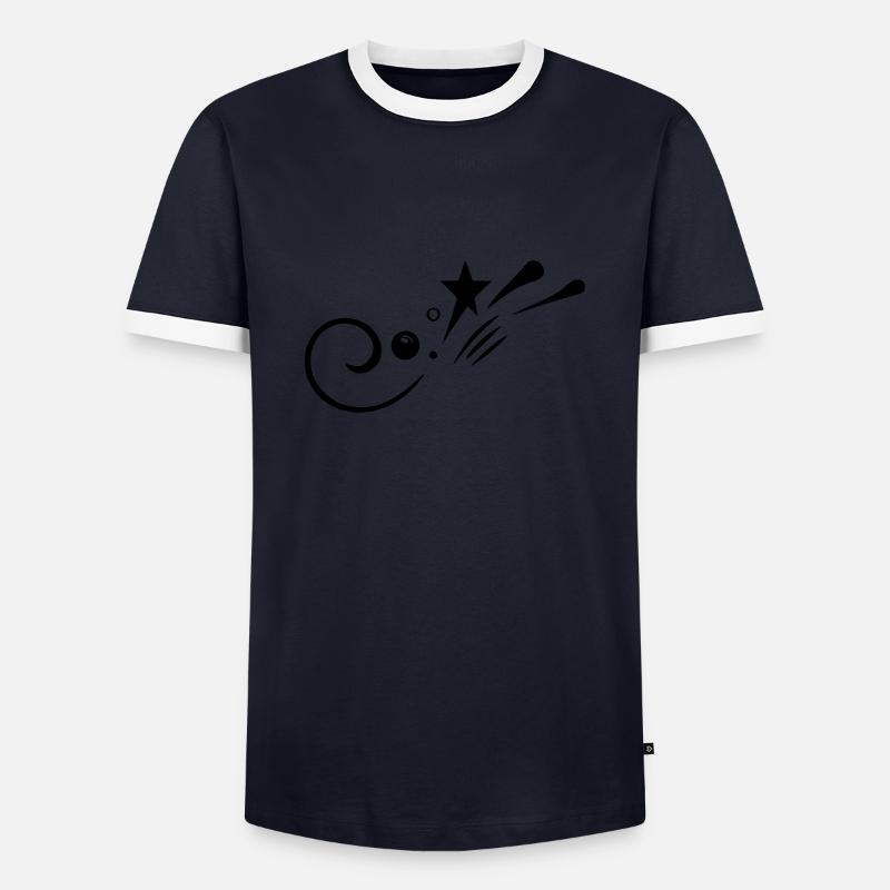 Schnörkel Sternschnuppe - Männer Kontrast-T-Shirt - Navy/Weiß