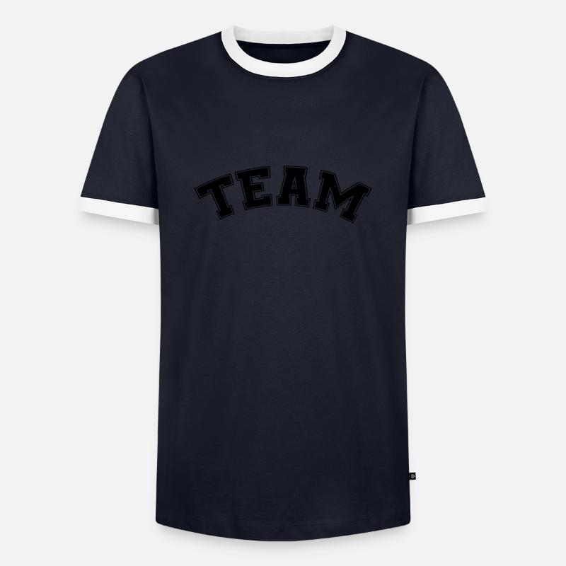 team - Männer Kontrast-T-Shirt - Navy/Weiß 
