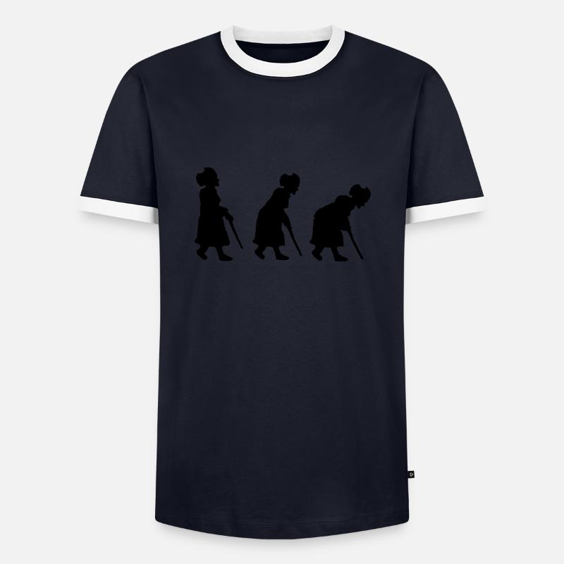 oma re-evolution - Männer Kontrast-T-Shirt - Navy/Weiß 