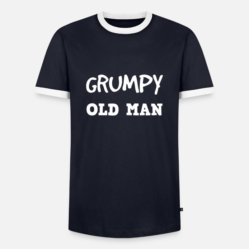 GRUMPY ALTER MANN - Männer Kontrast-T-Shirt - Navy/Weiß