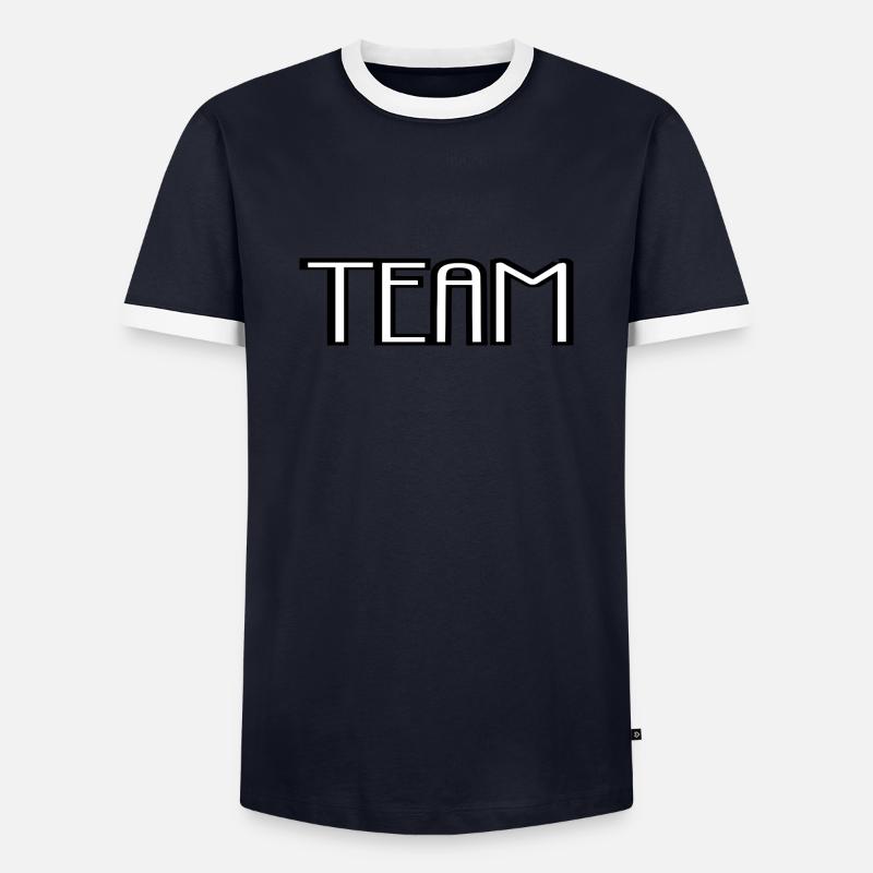 Team - Men's Ringer Shirt - navy/white 