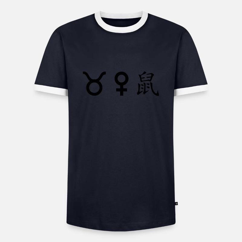 stier venus ratte - Männer Kontrast-T-Shirt - Navy/Weiß 