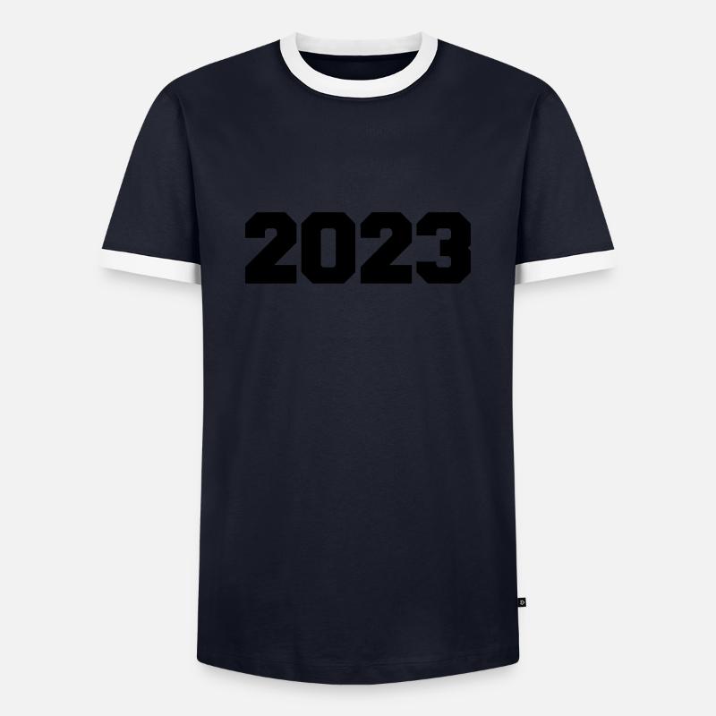 2023 - Männer Kontrast-T-Shirt - Navy/Weiß 