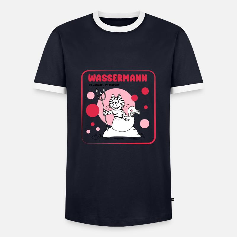Sternzeichen Wassermann - Männer Kontrast-T-Shirt - Navy/Weiß 