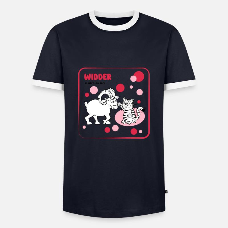 Sternzeichen Widder - Männer Kontrast-T-Shirt - Navy/Weiß 