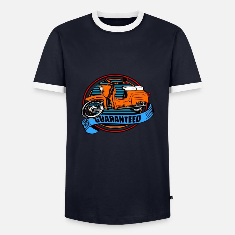 Simson KR 51 Schwalbe Moped - Men's Ringer Shirt - navy/white