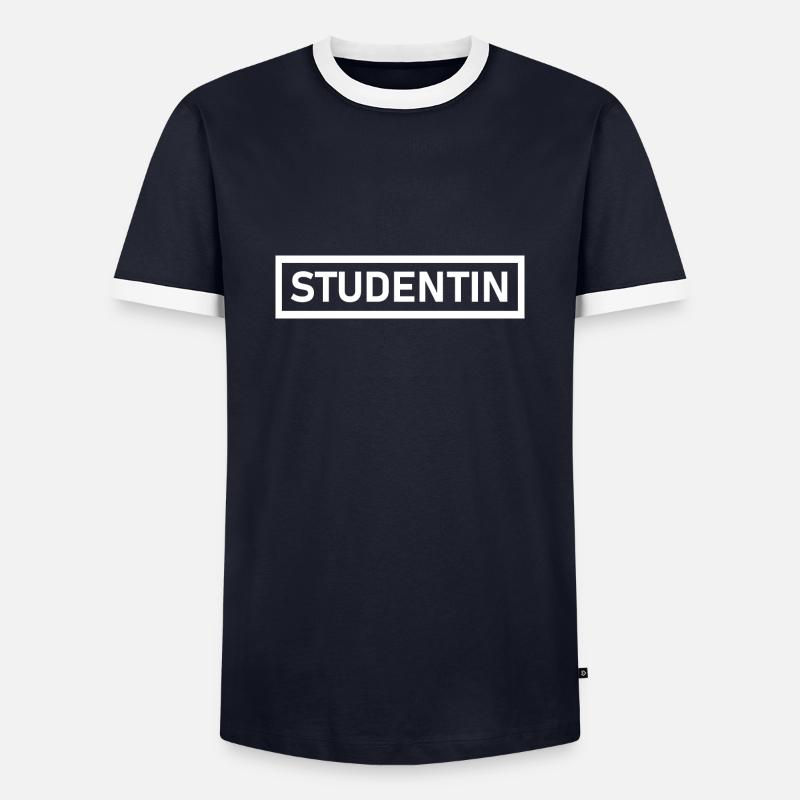 Studentin Weiß modern Design - Männer Kontrast-T-Shirt - Navy/Weiß 
