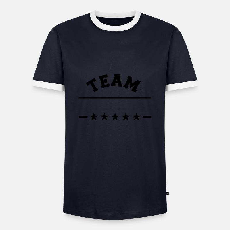 Team - Männer Kontrast-T-Shirt - Navy/Weiß 