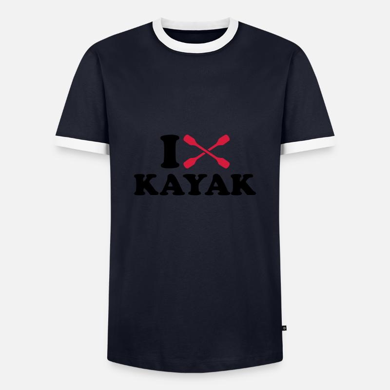 Kajak - Männer Kontrast-T-Shirt - Navy/Weiß 