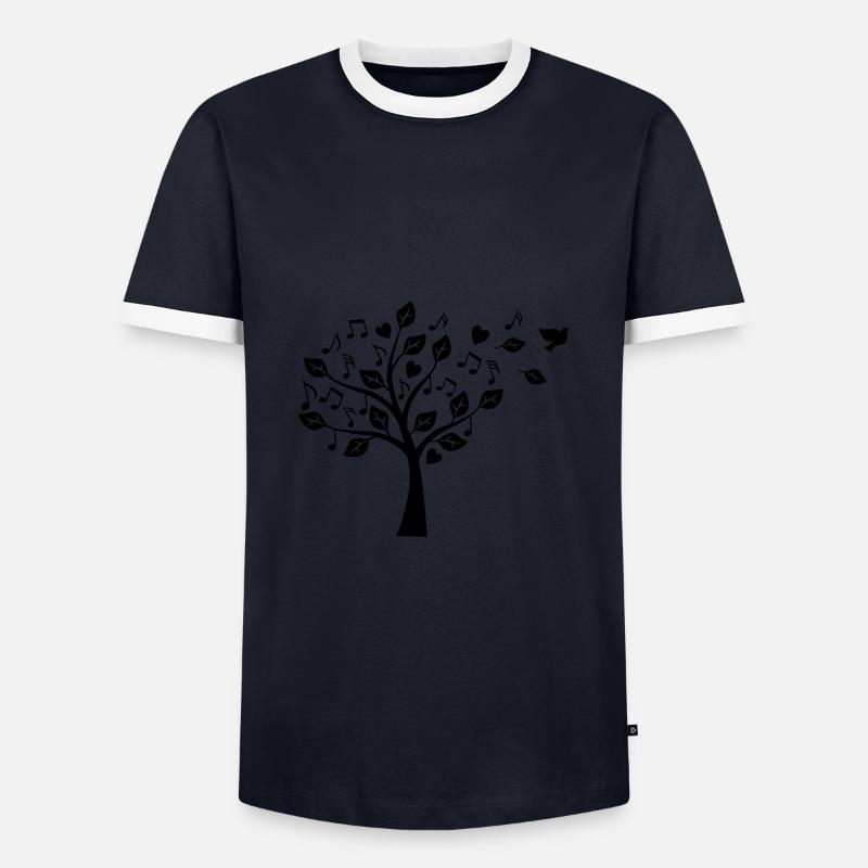 TREE - Männer Kontrast-T-Shirt - Navy/Weiß 