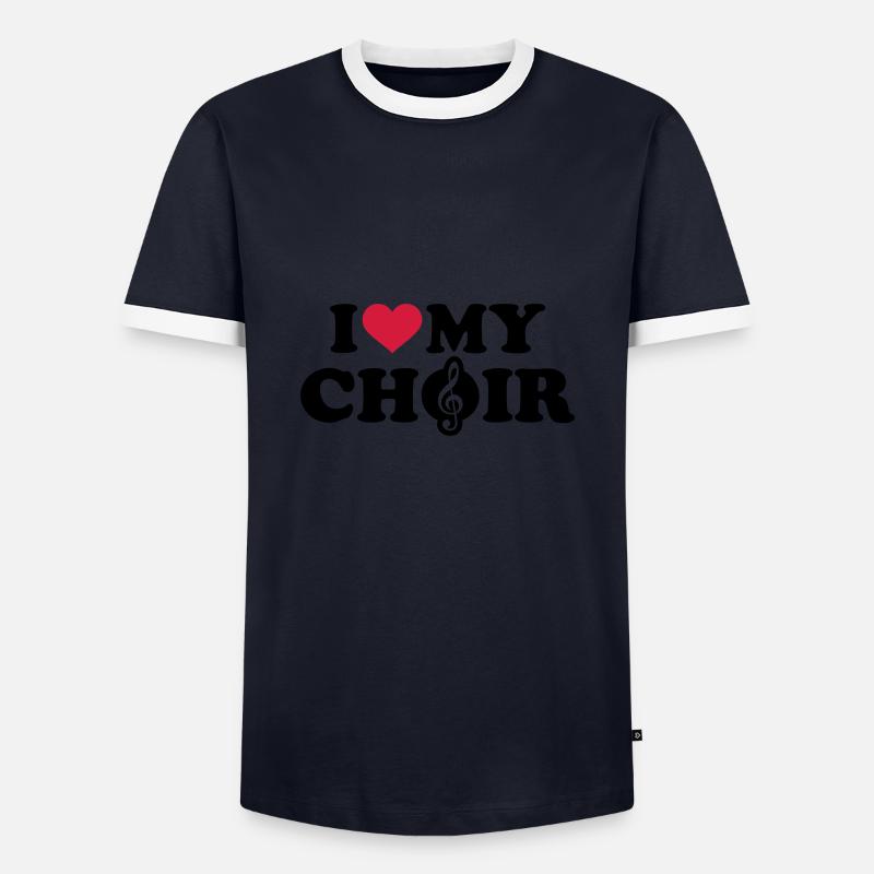 Chor - Männer Kontrast-T-Shirt - Navy/Weiß 