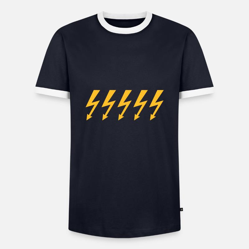 Blitz - Männer Kontrast-T-Shirt - Navy/Weiß