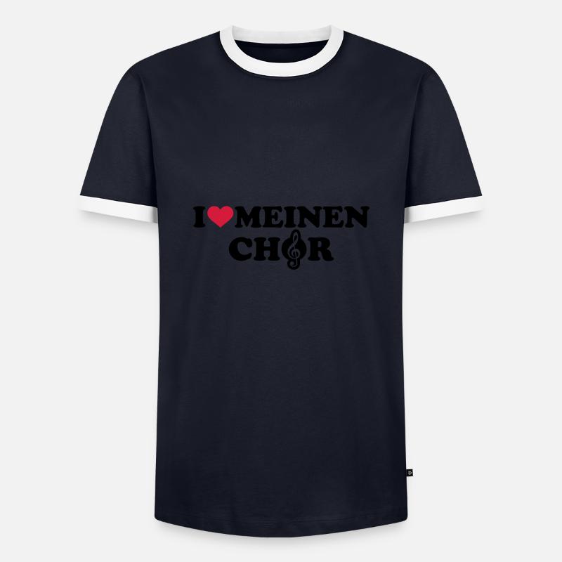 Chor - Männer Kontrast-T-Shirt - Navy/Weiß 