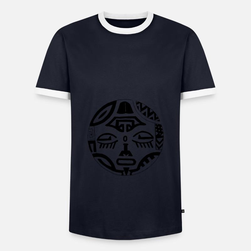 FACE 2 FACE front - Men's Ringer Shirt - navy/white 