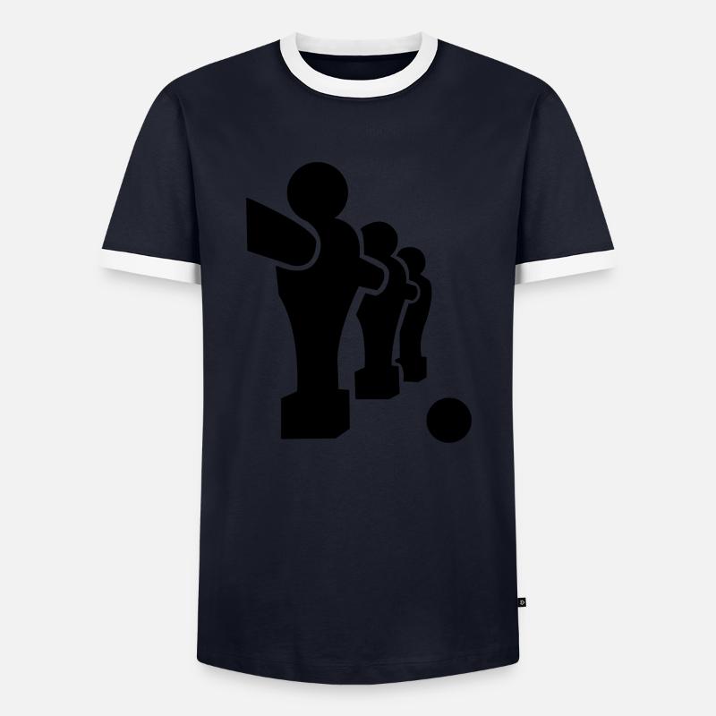 kicker_01 - Männer Kontrast-T-Shirt - Navy/Weiß 