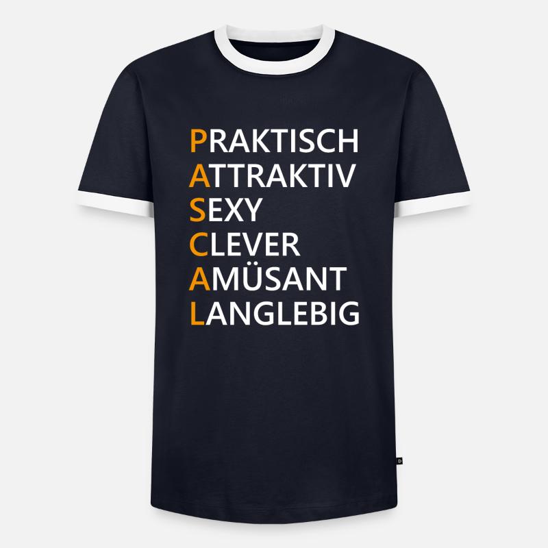 Pascal Name Geschenk - Männer Kontrast-T-Shirt - Navy/Weiß 