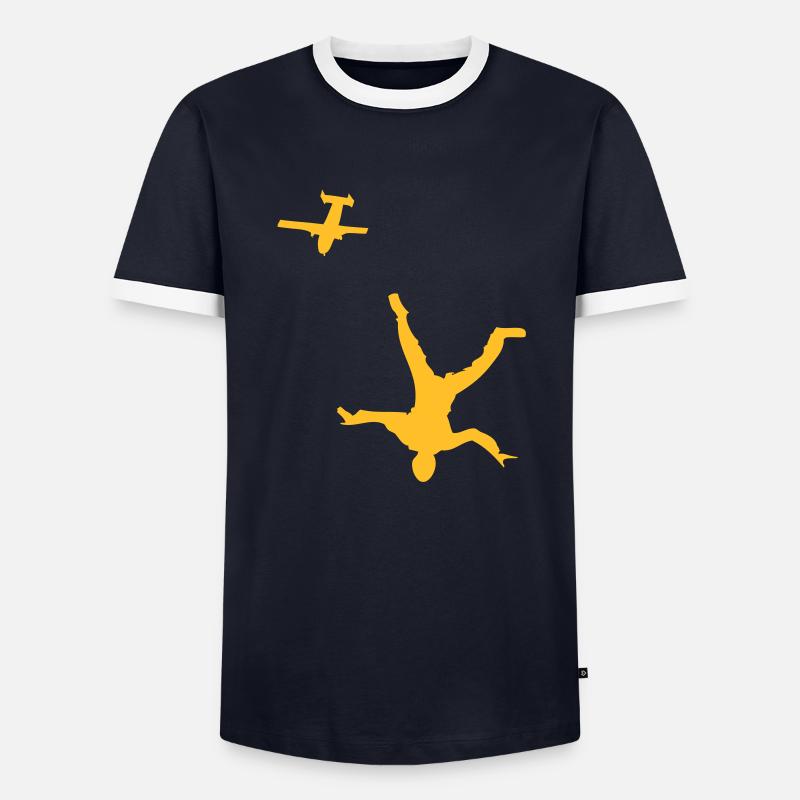 HeadDown with skyvan - Männer Kontrast-T-Shirt - Navy/Weiß 