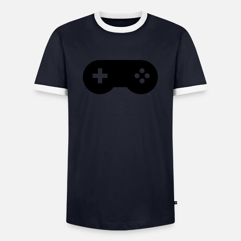 Controller 2 - Männer Kontrast-T-Shirt - Navy/Weiß 