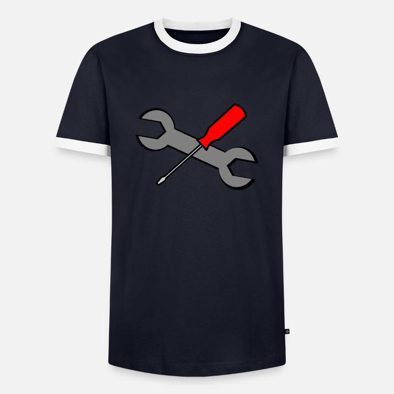 Tools - Men's Ringer Shirt - navy/white