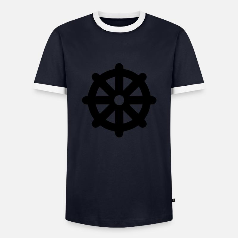 Buddhism - Men's Ringer Shirt - navy/white 