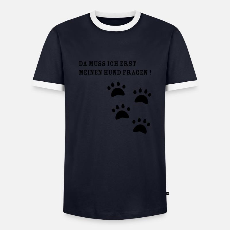 Hundepfoten Tee Geschenkidee - Männer Kontrast-T-Shirt - Navy/Weiß 