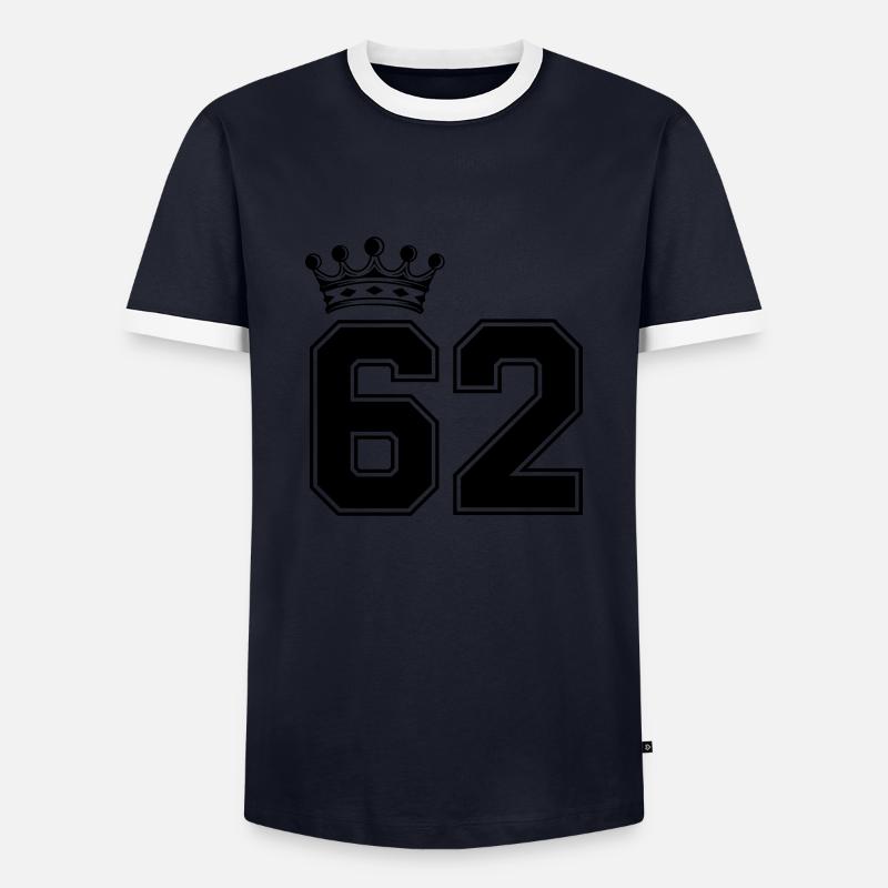 62 krone - Männer Kontrast-T-Shirt - Navy/Weiß 