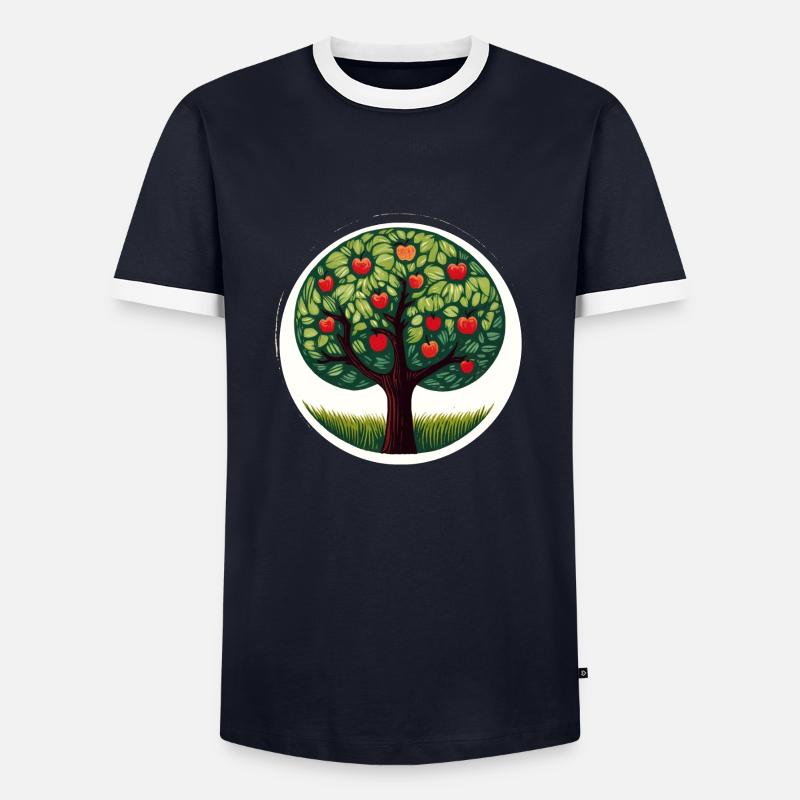 Apple Tree - Men's Ringer Shirt - navy/white 