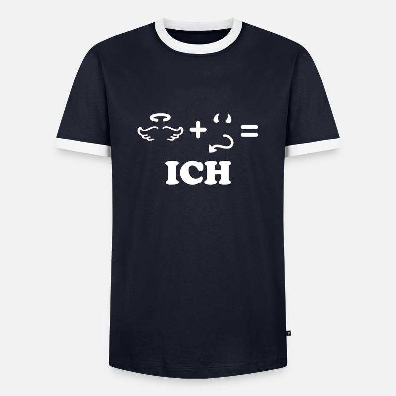 Engel + Teufel = ich - einfarbig - Männer Kontrast-T-Shirt - Navy/Weiß 